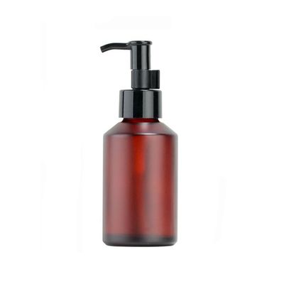 120ml 4oz Wine Red Frosted Glass Bottles with Black Pump Refillable Lotion Dispenser Cosmetic Storage Containers for Shampoo Cream Toiletries