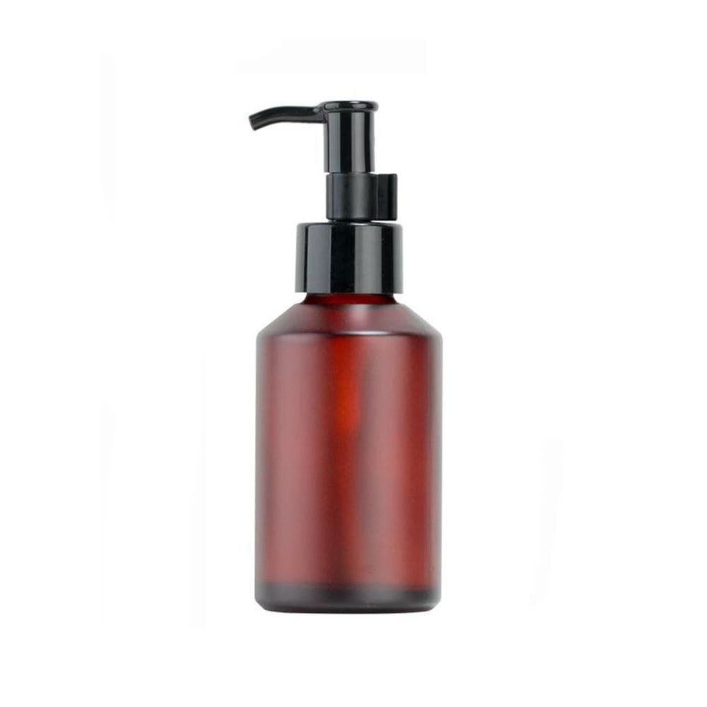 120ml 4oz Wine Red Frosted Glass Bottles with Black Pump Refillable Lotion Dispenser Cosmetic Storage Containers for Shampoo Cream Toiletries