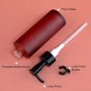 120ml 4oz Wine Red Frosted Glass Bottles with Black Pump Refillable Lotion Dispenser Cosmetic Storage Containers for Shampoo Cream Toiletries view 3