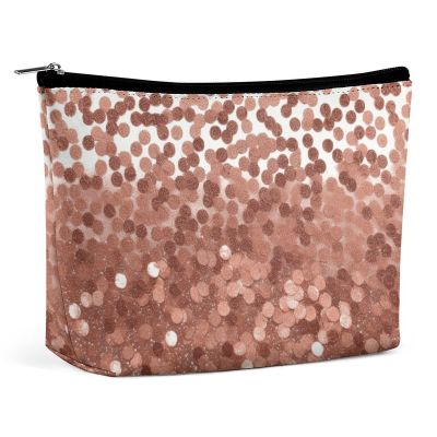 NKJJSTES Large Capacity Cosmetic Bag Waterproof Cosmetic Organizer Rose Gold Glitter Cosmetic Accessories Organizer for Women/girl