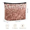 NKJJSTES Large Capacity Cosmetic Bag Waterproof Cosmetic Organizer Rose Gold Glitter Cosmetic Accessories Organizer for Women/girl view 2