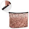 NKJJSTES Large Capacity Cosmetic Bag Waterproof Cosmetic Organizer Rose Gold Glitter Cosmetic Accessories Organizer for Women/girl view 4
