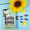 4th of July Press on Nails MIXFOSAHN Medium Square Fake Nails Red Blue False Nails with Prosperous Flowers Designs Glossy Stick on Nails July 4 Nails Glue on Nails for Women Girls 24 Pcs view 2