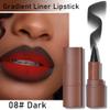 3Pcs 2-in-1 Gradient Lip Liner and Lipstick Lip Combo Set - Coffee Bean & Mulberry & Dark Colors Achieve Flawless Contour and Gradual Ombre Effect Crayon Form Cone Tip, Dark Brown Black Lip Liner Set view 4