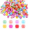 200 PCS Clip on Beads for Kids Hair,Bead for Kids Girls,Cute Rainbow Mini Hair Clips,Plastic Rainbow Mini Beads,Suitable for Children Girls Women Accessories view 1