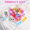 200 PCS Clip on Beads for Kids Hair,Bead for Kids Girls,Cute Rainbow Mini Hair Clips,Plastic Rainbow Mini Beads,Suitable for Children Girls Women Accessories view 3