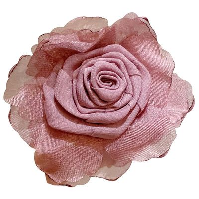 Chiffon Flower Rose Camellia Hair Clip Holiday Seaside Hairpin For Women And Girls(Beanpaste)
