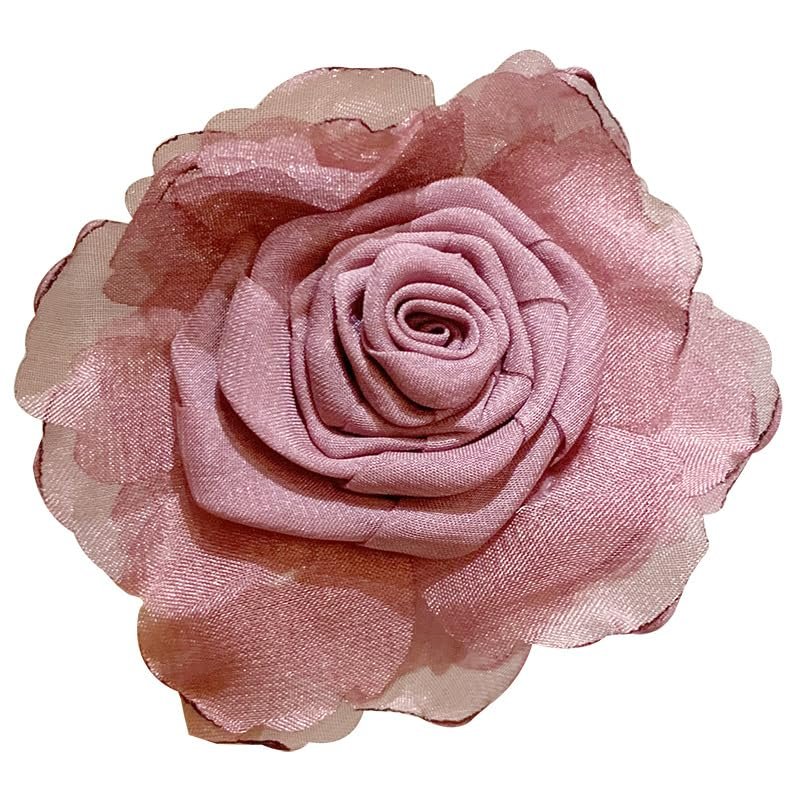 Chiffon Flower Rose Camellia Hair Clip Holiday Seaside Hairpin For Women And Girls(Beanpaste)