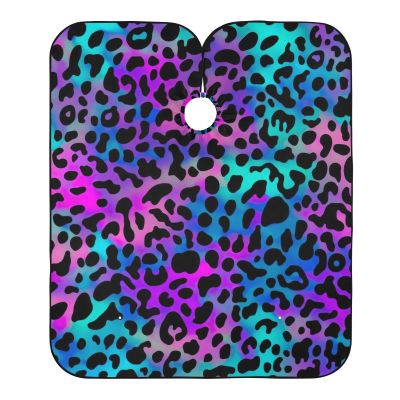 Hezely Purple Leopard Hair Dye Cape, Barber Cape for Adults,Waterproof Salon Cape,Waterproof Hairdressing Styling Hair Cutting, 65" x 55"