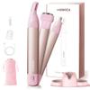 Nose Hair Trimmer for Women 3in1 Facial Hair Removal Trimmers- Rechargeable, Waterproof, Portable with Travel Bag- Trims Nose, Ear, Eyebrow, Peach-Fuzz, Lips, Chin Face Hair Remover (Rose Pink) view 1