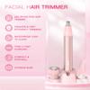 Nose Hair Trimmer for Women 3in1 Facial Hair Removal Trimmers- Rechargeable, Waterproof, Portable with Travel Bag- Trims Nose, Ear, Eyebrow, Peach-Fuzz, Lips, Chin Face Hair Remover (Rose Pink) view 2