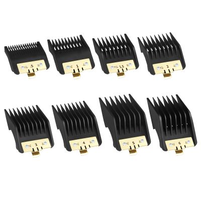Clipper Replacement Guards with Metal Clip for BabylissPRO Clippers Barberology FX870, FX880, FX825, and FX673 ClippersCutting Lengths 1/16-3/4 ,Black 8 Pack