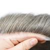 Hair Wonders Toupee For Men Hair Pieces Fine Mono Mens Toupee Hair Replacement System For Men Natural Hairline Mens Hairpiece 6x8 110% light to Medium density#550 5# MEDIUM LIGHT BROWN+50% GREY view 3