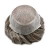 Hair Wonders Toupee For Men Hair Pieces Fine Mono Mens Toupee Hair Replacement System For Men Natural Hairline Mens Hairpiece 6x8 110% light to Medium density#550 5# MEDIUM LIGHT BROWN+50% GREY view 4