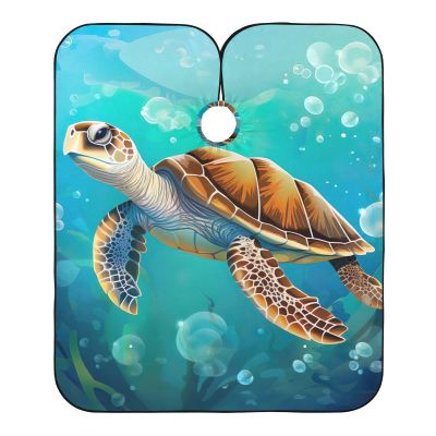 Hezely Turtle Hair Dye Cape, Barber Cape for Adults,Waterproof Salon Cape,Waterproof Hairdressing Styling Hair Cutting, 65" x 55"