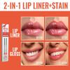 2pcs Lip Stain Peel Off - Lip Liner Stain Long Lasting Waterproof,2-in-1 Lip Liner with Tweezer Nude Matte,Non-Stick Cup,Highly PigmentedNatural Finish,Stay On All Day,Perfect for Gift (Nude+Mauve) view 2