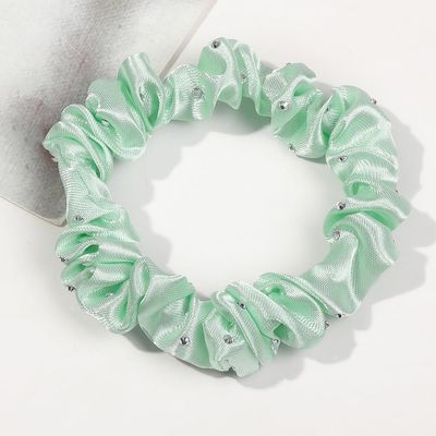100Pcs Satin Scrunchie, 2.4Inch Small Elastic Cord Suitable for Fine, Thick and Curly Hair, for Headbands, Bracelets, Ponytail Clips, Women Hair Accessories(Green)