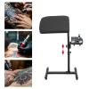 24.41-35.43inches Adjustable Height Tattoo Arm Rest Stand Adjustable Angle Tattoo Workbench with Wheels for Professional Tattoo Artists And Commercial Tattoo Shops,Wide and Long Pad view 2