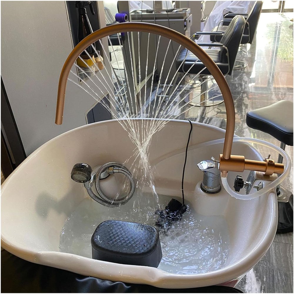 Head Spa Equipment, Water Circulating Head Therapy Device, Semi Adjustable Shower Design, with Metal Fixing Buckle and Pump, for Salon Equipment,BRplug