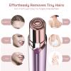 Facial Hair Removal for Women, Ladies Face Shaver(USB Rechargeable) for Chin Lip Neck Armpits and Peach Fuzz, Included 2 pc Replacement Heads view 3