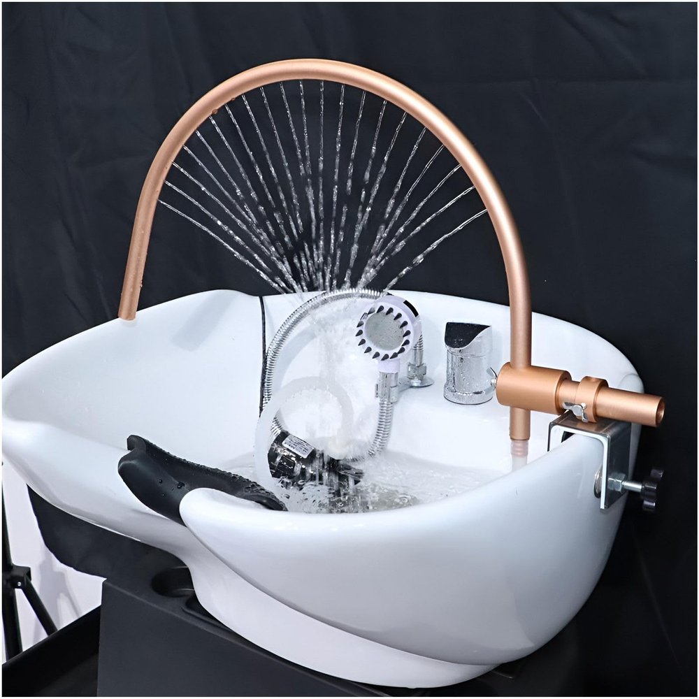 Head Salon Water Circulation RackWater Circulation Frame, Head Care Shampoo Bed Accessory, 180 Degree Arc Design, 21 Water Outlets for Hair Care,USplug