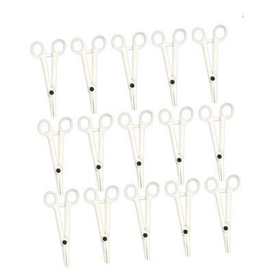 NOLITOY 15pcs Professional Piercing Pliers Disposable Clamps Plastic Forceps Diagonal Pliers Safe for Body Piercing