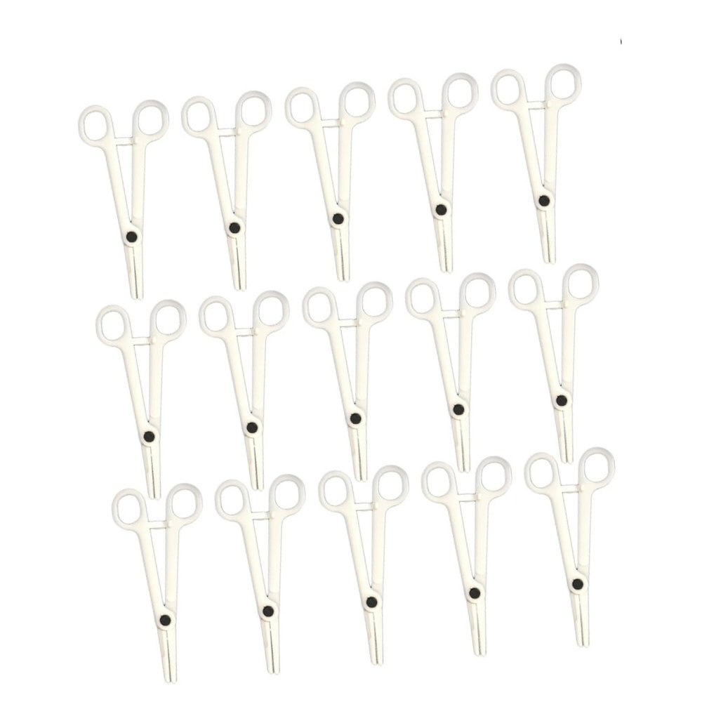 NOLITOY 15pcs Professional Piercing Pliers Disposable Clamps Plastic Forceps Diagonal Pliers Safe for Body Piercing