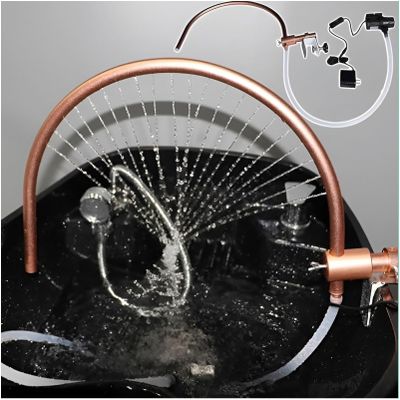 Head Spa Water Outlet with Pump, Upgrade Sink Lock, Salon Shower Head, More Stable&Portable Water Therapy Frame, Waterfall for Shampoo Sink Bowl Bed, Massage Salon Equipment,EUplug
