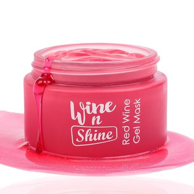 7in1 Red Wine Gel Face Mask for Glowing Skin, De-Tan, Open Pores Tightening & Dark Spots Removal | 2% Kojic Acid & Real Wine Extract | All Skin Type | 50gm (Buy 2 Quantity Get 1 Quantity Free)