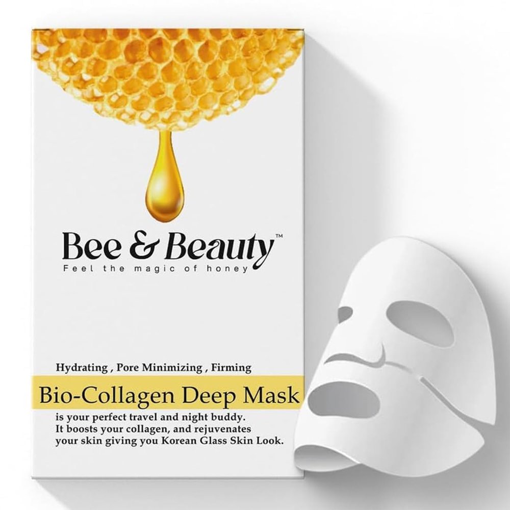 Bio Collagen Overnight Mask Pack of 1 | Korean Face Mask For Glass Skin | Sheet Mask For Deep Hydration, Pore minizmizing With Goodness Of Honey