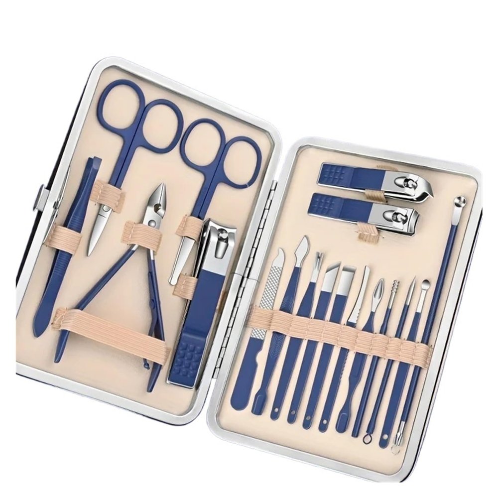 BNJWJZS Nail Clippers Pedicure Set Beauty Set Travel Suitcase Nail Clippers Manicure Tool Set(Blue)