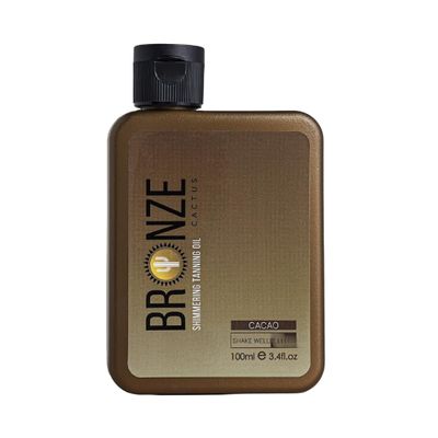 Bronze Cactus Cacao Shimmering Tanning Oil 100% Vegan, Cruelty-Free | Rich with Fatty Acids & Vitamin E for Antioxidant & Anti-Aging Support | Hydrating Organic Oils for Radiant, Glowing Skin