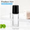 1 Oz Plain Roll-On Bottle (144 PIECES) with black caps; Essential Oil Roller Bottles, Refillable Roller Black Roll On - Bulk - 30 ml 1 oz Pack of 144 -Clear Color view 2
