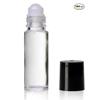 1/3oz plain roll on glass bottles with roller and black caps- 144 PACK; Essential Oils Roll On Bottle; Perfume Roller Bottles; Refillable Clear Glass; Deodorant Bottles view 2