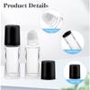 1/3oz plain roll on glass bottles with roller and black caps- 144 PACK; Essential Oils Roll On Bottle; Perfume Roller Bottles; Refillable Clear Glass; Deodorant Bottles view 4