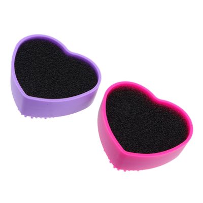 ELAYARD 2pcs Silicone Brush Cleaning Box for Makeup Brushes Portable Lightweight Easy to Use for Eye Shadow Powder Removal for Travel Cleaning Needs