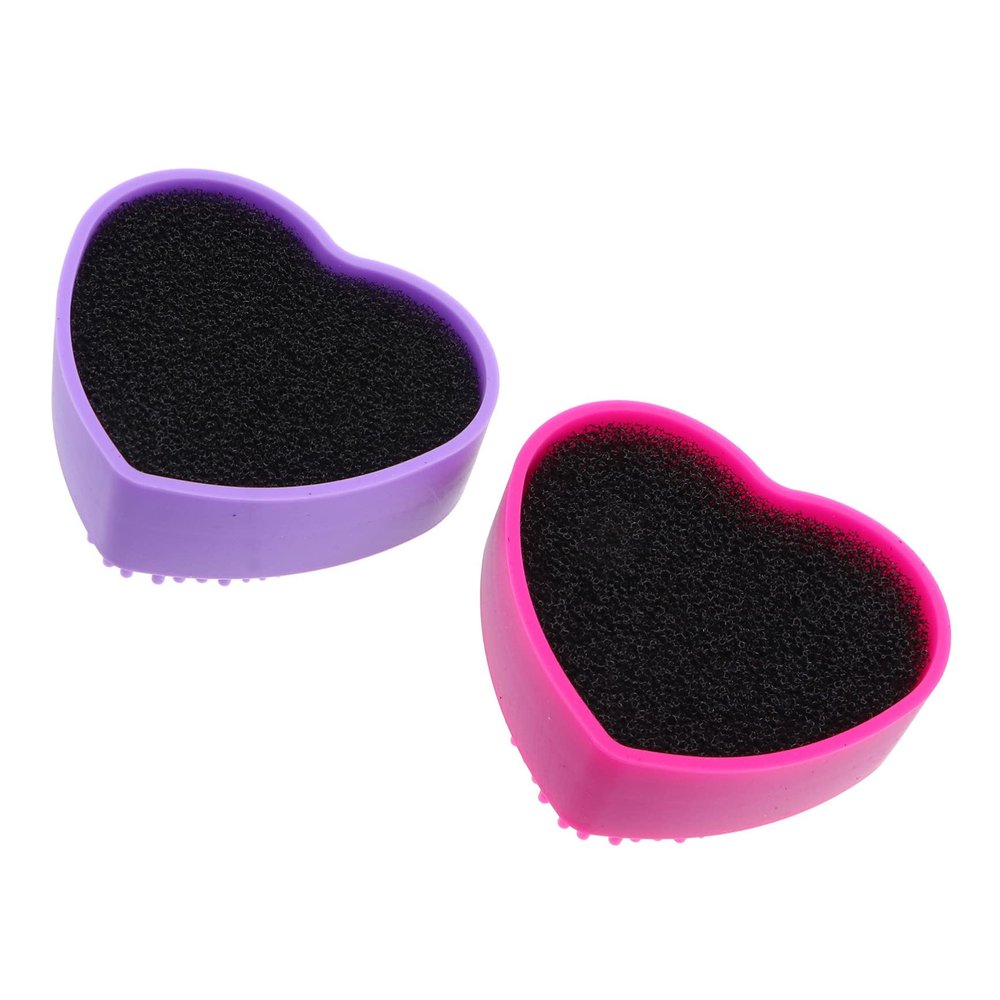 ELAYARD 2pcs Silicone Brush Cleaning Box for Makeup Brushes Portable Lightweight Easy to Use for Eye Shadow Powder Removal for Travel Cleaning Needs