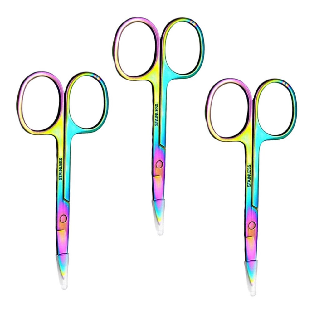 ELAYARD 3pcs Professional Eyebrow Trimming Scissors Precision Eyebrow Hair Trimmer Tool