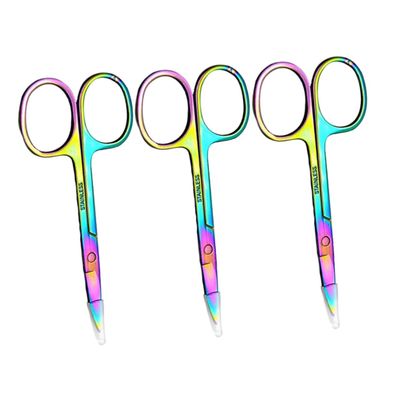 Healeved 3pcs Stainless Steel Eyebrow Scissors Precision Trimmer Men Eyebrow Tools