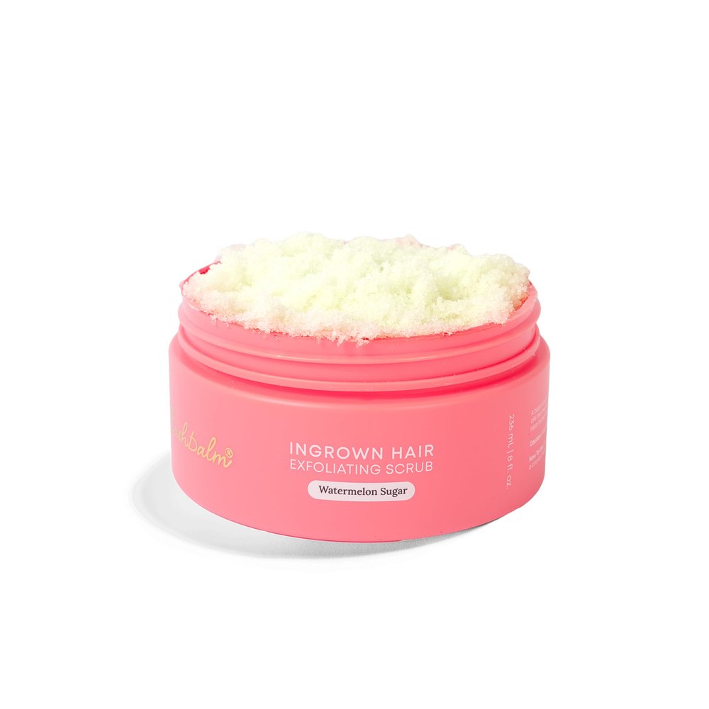 Bushbalm Ingrown Hair Exfoliating Scrub  Pre-Shave Sugar Scrub for Ingrown Hairs, Razor Bumps & Dry Skin  Gently Buffs & Soothes Sensitive Skin - Watermelon Sugar 236ml