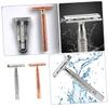 VICASKY 2pcs Manual Metal Shaving Razor for Men Old Style Double-edged Safety Razor Non-skid Grip for Smooth Face Beard Shaving Travel view 3