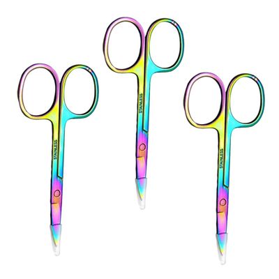 Beatifufu 3pcs Eyebrow Scissors Ergonomic Eyebrow Trimmer for Precise Grooming Lightweight Design for Easy Carrying for Women and Men