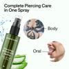 Piercing Aftercare Spray  Sterile Saline Solution for Piercings with Panthenol & Tea Tree Oil for Bumps  Lip, Body, Nose Rings, & Ear Piercing Cleaner  Saline Spray for Piercings  2 Pack, 8 Fl Oz view 2