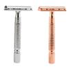 Vaguelly 2pcs Manual Metal Shaving Razor Classic Double Edge Beard Shaver with Nonslip Handle Washable Design for Professional Barber Home Use Rose Gold Star view 1