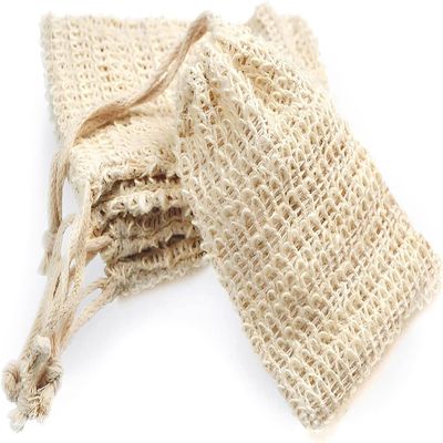 5 Pack Natural Sisal Soap Saver Bag Zero Waste Mesh Bar Soap Loofah Holder Pouch for Shower