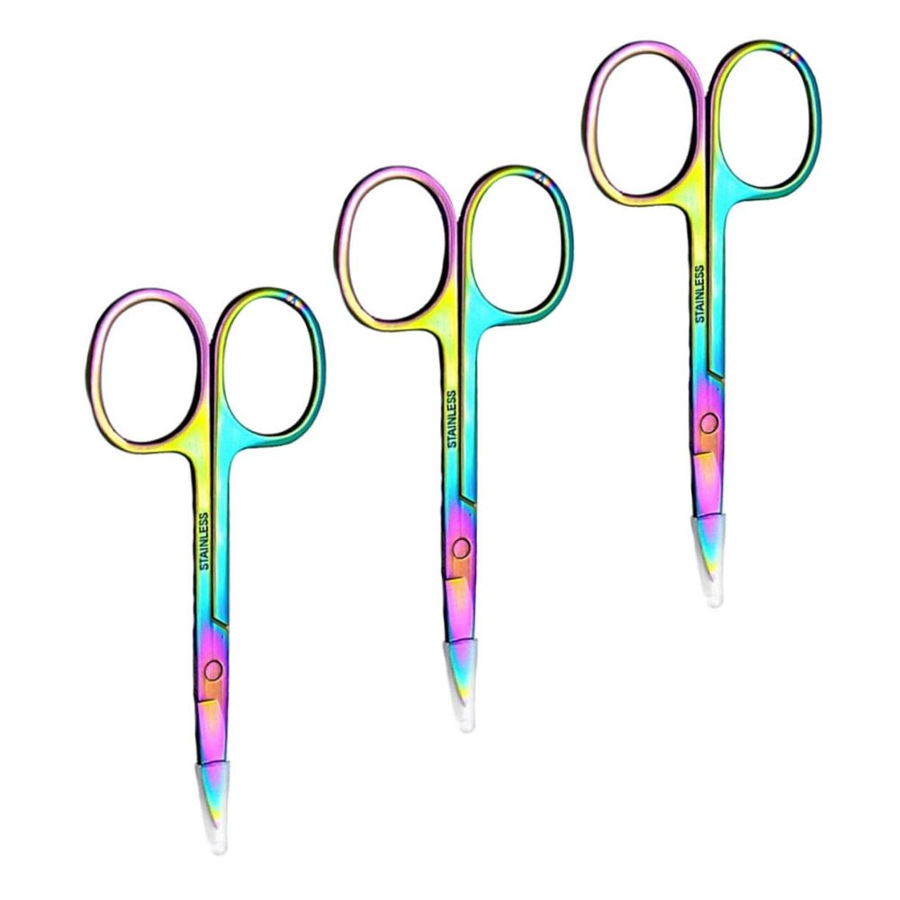 Vaguelly 3pcs Durable Stainless Steel Eyebrow Trimmers for Precision Grooming Ergonomic Design Scissors for Eyebrow Shaping and Trimming Portable Beauty Tool for Women