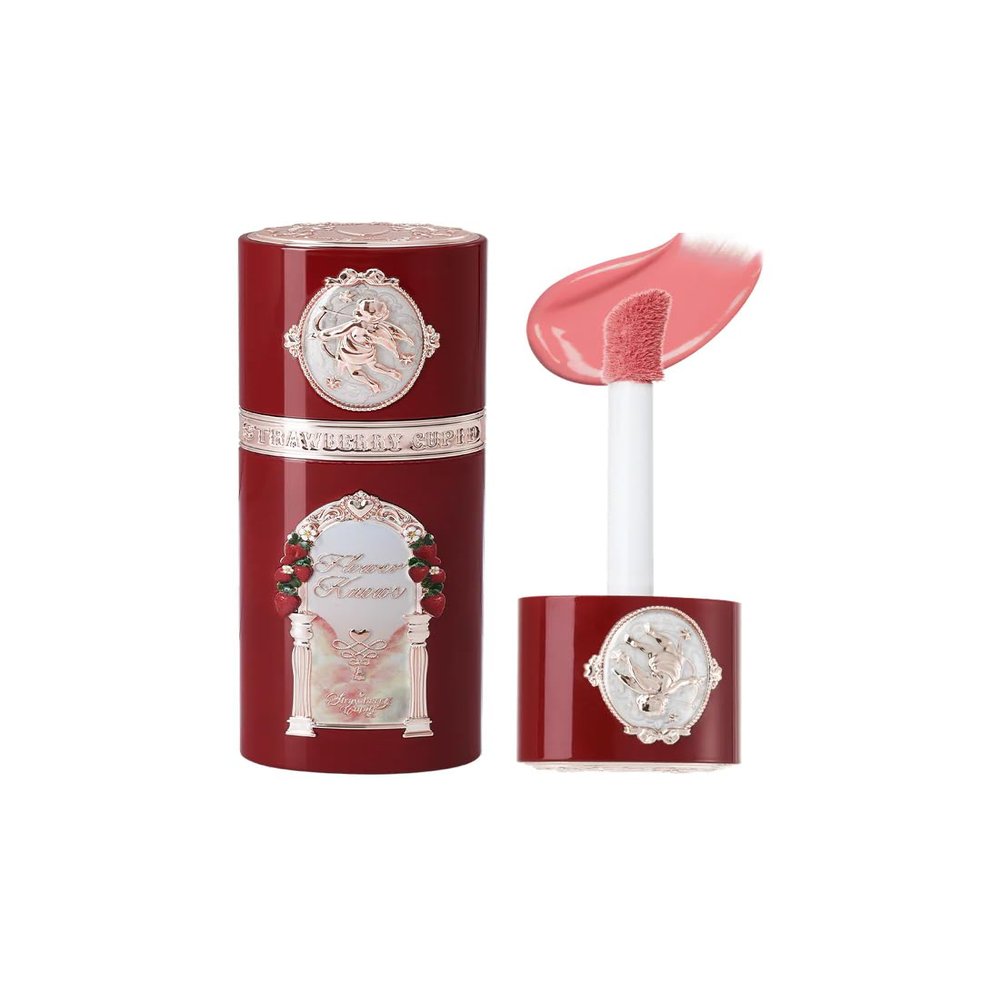 Flower Knows Strawberry Cupid All Day Glow Liquid Blush,Sweat & Water-Resistant Dewy Blush for Cheeks,Blendableand Hydrating Coral Pink Face Makeup for Women & Girls,0.25 Fl Oz(04 Apple Glow)