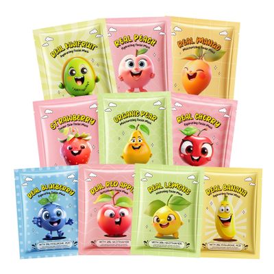 AOAZXBB 10 PCS Kids Face Mask Spa Fruit Face Masks for Kids, Moisturizing Facial Mask Skincare Set,Birthday Christmas Gifts for Teen Girls-Set 02