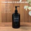 Soap Dispenser with Waterproof Labels, Thickened Plastic Hand Soap Dispenser for Bathroom, Kitchen Dish Washing Liquid Bottles, Shampoo and Conditioner Bottles (16.9 oz, Set of 2, Black) view 3