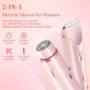 QNHMPW Bikini Trimmer for Women,Electric Razors for Women,2-in-1 Dual Head Shaver- Wet/Dry Shaver Groomer, Waterproof Hygiene Razor Used for Face, Underarm, Leg, Bikini Area(Pink) view 2